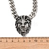 304 Stainless Steel Lion Head Pendant Cuban Link Chain Necklaces NJEW-C099-05AS-5