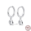 Anti-Tarnish 925 Sterling Silver Micro Pave Cubic Zirconia Hoop Earrings TQ8367-1-1