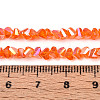 Electroplate Transparent Glass Beads Strands GLAA-N021-4mm-09-4