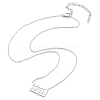 304 Stainless Steel 11:11 Rectangle Pendant Cable Chain Necklaces for Women NJEW-NH0001-04P-2