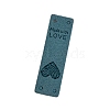 Rectangle with Heart Imitation Leather Label Tags PW-WGCF74B-05-1