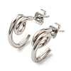 304 Stainless Steel Knot Stud Earrings for Women EJEW-F319-02P-2