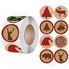 500Pcs Christmas Theme Round Stickers AJEW-S090-04H-1