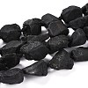 Rough Raw Natural Black Spinel Beads Strands G-G010-10-1