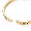 Roman Numeral Brass Hinged Bangle with Crystal Rhinestone for Women BJEW-S118-126G-3