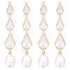 BENECREAT 16pcs 4 style ABS Plastic Imitation Pearl Pendants KK-BC0009-40-1