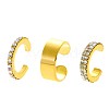 3 Pc Brass Micro Pave Clear Cubic Zirconia Cuff Earrings WH-WG8E2FE-01-3