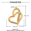 304 Stainless Steel Rhinestone Pendants STAS-OY016-57G-2