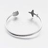 304 Stainless Steel Cuff Bangles BJEW-N0028-02P-3
