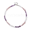 Natural Rose Quartz & Quartz Crystal & Amethyst & Howlite & Apatite & Carnelian & Citrine & Tiger Eye & Green Aventurine Chip Beaded Necklaces NJEW-JN05099-6