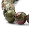 Natural Unakite Beads Strands X-G-S259-14-10mm-3