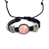 Natural Rose Quartz with Alloy Bracelets PW-WG4310E-02-1