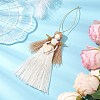 3Pcs 3 Colors Handmade Macrame Cotton Cord Angel Pendant Decorations HJEW-JM02669-4