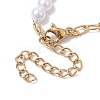 5Pcs 5 Styles Christmas Acrylic Imitated Pearl & Paperclip Chain Bracelets BJEW-JB10383-5
