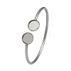 304 Stainless Steel Blank Bangle Bases with Flat Round Tray STAS-Z088-01P-04-1