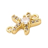 Brass Clear Cubic Zirconia Connector Charms/Links FIND-L019-07G-05-2