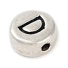 925 Sterling Silver Flat Round with Letter Beads LS-STER-G044-01AS-D-2
