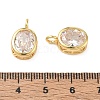Brass Pave Clear Cubic Zirconia Pendants CU-CBA42CA-04B-G-3