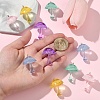 10Pcs 5 Colors Luminous Epoxy Resin Mushroom Pendants RESI-YW0004-19-4