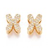 Brass Micro Pave Clear Cubic Zirconia Beads KK-T071-17G-X-1