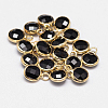 Glass Flat Round Charm KK-L091-03-1