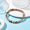 Natural Feldspar Round Beaded Stretch Bracelets BJEW-JB09917-03-2