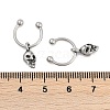 Skull 316 Surgical Stainless Steel Dangle Half Hoop Earrings for Women EJEW-G416-48AS-5