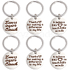 ARRICRAFT 6Pcs 3 Style 304 Stainless Steel Lettering Keychains KEYC-AR0001-05-1