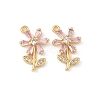 Brass Micro Pave Cubic Zirconia Pendants KK-C099-02G-02-1