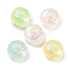 UV Plating Rainbow Iridescent Acrylic European Beads MACR-P040-01-1