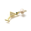 Brass Micro Pave Cubic Zirconia Pendants KK-Z093-23G-02-2