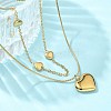 304 Stainless Steel Heart Pendant Double Layer Necklaces for Women NJEW-C084-04G-3