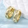 Clear Cubic Zirconia Star Hoop Earrings X-EJEW-C022-06G-1