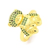 Bear Brass Micro Pave Cubic Zirconia Open Cuff Ring for Women RJEW-U003-23B-G-1