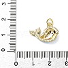 Brass Micro Pave Clear Cubic Zirconia Pendants KK-F925-01G-01-3