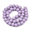 Painted Natural Wood Beads Strands WOOD-S053-54G-2