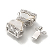 Brass Micro Pave Clear Cubic Zirconia Box Clasps with Acrylic KK-H480-06P-2