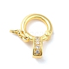 Brass Micro Pave Clear Cubic Zirconia Twister Clasps KK-Q772-14G-1