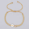 Golden Tone Daisy Braided Bead Bracelets WY1454-11-1