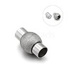 Tarnish Resistant 304 Stainless Steel Textured Magnetic Clasps with Glue-in Ends STAS-E089-32C-1