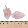 Raw Rough Natural Rose Quartz Pendants G-G162-01P-01-3