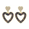 Rack Plating Heart Brass Dangle Stud Earrings EJEW-P277-09G-2