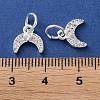 Rack Plating Brass Micro Pave Clear Cubic Zirconia Charms KK-D097-06S-3