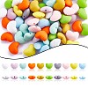 100Pcs Heart Silicone Beads for Keychain Making Cute Silicone Beads Bulk Silicone Bead Kit for Jewelry DIY Craft Making JX310A-1