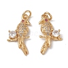 Rack Plating Brass Micro Pave Cubic Zirconia Pendants KK-G452-16G-2