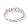 Infinity 304 Stainless Steel with Clear Cubic Zirconia Finger Ring for Women RJEW-C086-02-P-3