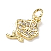 Brass with Rhinestone Charms KK-CBAD872-01G-07-2