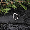 Rhodium Plated 925 Sterling Silver Cuff Rings JR794A-5