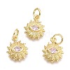 Brass Micro Pave Cubic Zirconia Pendants KK-P187-16G-G-1