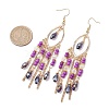 Oval Glass Dnagle Earrings EJEW-JE06254-03-3